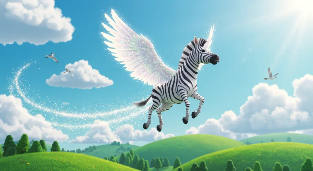 Zebra flying